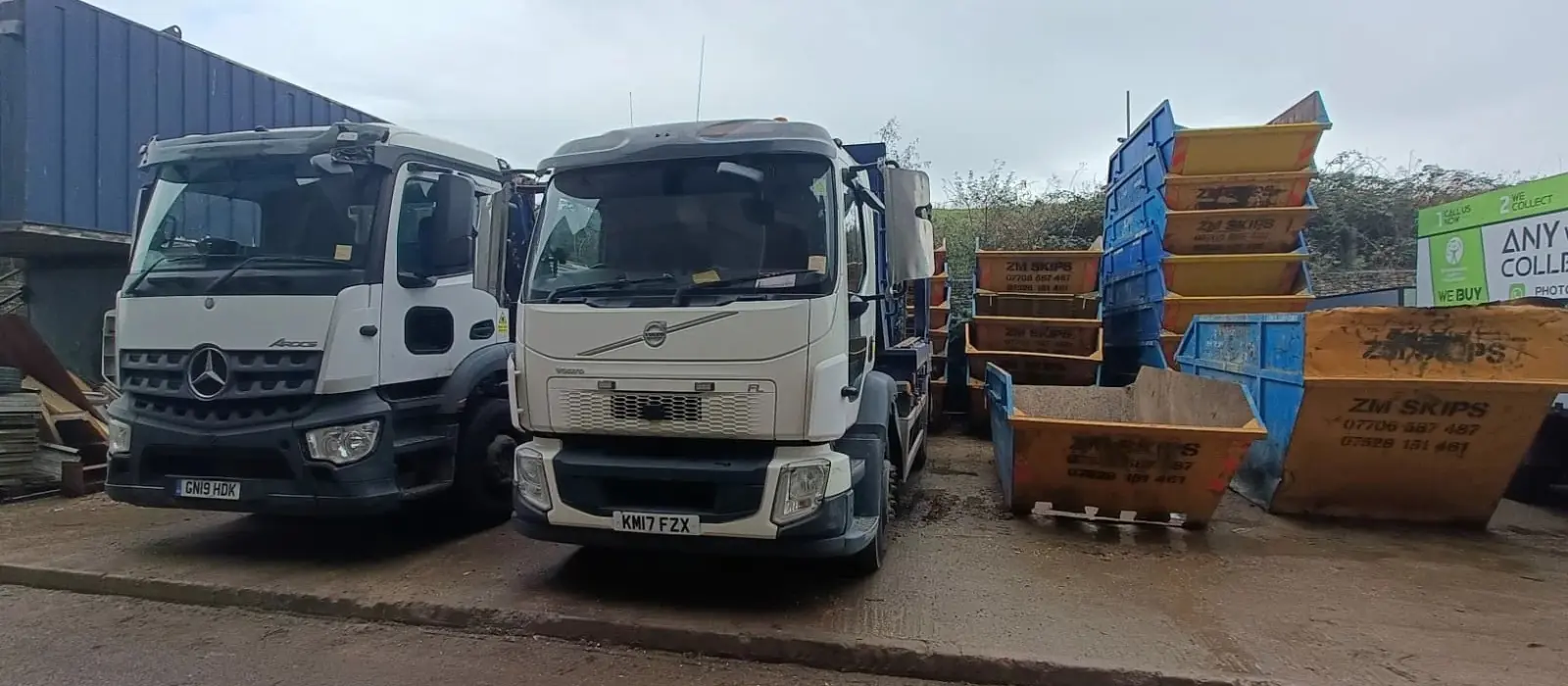 ZM Skips professional fleet and waste management facility providing skip hire services in Greenford and West London